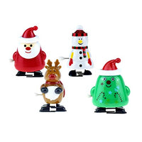Amosfun 4pcs Christmas Wind Up Toys Santa Tree Snowman Reindeer Wind up Stocking Stuffers Christmas Party Favors for Kids