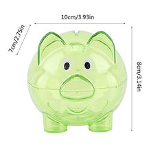 Load image into Gallery viewer, Piggy Bank, Transparent Plastic Cute Creative Color Cartoon Pig Pig Bank Coin Money Cash Saving Box Lovely Furniture Ornaments Suitable for Gifts, Pig Banks, Toy Gifts(Green)
