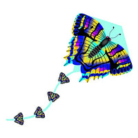 X Kites DLX Diamond Butterfly Kite with FancyTails, 26 Inches