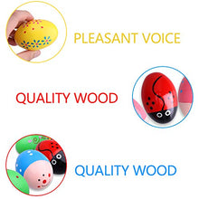 Load image into Gallery viewer, Riccioney 16pcs Wooden Egg Shakers Musical Instruments Wooden Percussion Egg Maracas Easter Eggs for Party Favor Supplies Classroom Prize Supplies
