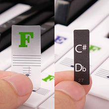 Load image into Gallery viewer, Eison Black Piano Stickers for Keys,Colorful Piano Keyboard Stickers,Suitale for 88/61/54/49/37 Key Piano
