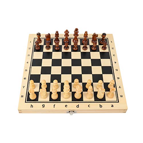 LXLTL Magnetic Travel Chess Set, Wooden Chess Pieces Fodlable Chess for Kids Adults Children with Folding Portable Storage Board,39x39cm