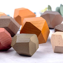 Load image into Gallery viewer, Gupgi Wooden Building Blocks Set Lightweight Natural Balancing Blocks Colored Wooden Stones Stacking Game Rock Blocks Educational Puzzle Toy (12pcs, More Large)
