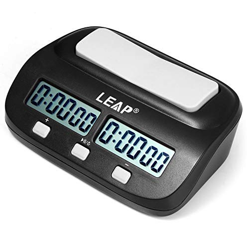 Chess Clock Digital Chess Timer Count UP/ Down Bonus Delay Chess Clock, Portable (Black)