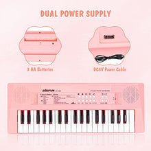 Load image into Gallery viewer, M SANMERSEN Piano Keyboard with Microphone, Portable Music Piano for Girls Electronic Keyboards Toy with 10 Demos/ 5 Drums / 4 Rhythms 37 Keys Musical Pianos Toys for Kids
