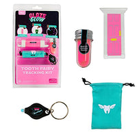 Tinsl- Tooth Fairy Tracking Kit- Glaze & Glow- Kit Includes- GlowingTooth Fairy Door Wall Decal- Tooth Bag- Blacklight- Glow-in-The-Dark Tattoos