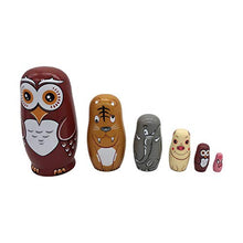 Load image into Gallery viewer, LOadSEcr Nesting Dolls, Russian Doll, Nesting Doll, Wooden Toys, 6Pcs Cute Owl Animal Wooden Russian Matryoshka Nesting Doll Puzzle Toy Craft Gift for Christmas Multicolor
