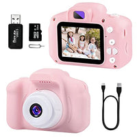 Nynicorny Kids Camera, Children Digital Rechargeable Cameras Toddler Educational Toys, Mini Children Video Record Camera with 1080P HD 2 Inch Screen & 32GB SD Card for Birthday (Pale Pink)