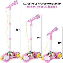 Load image into Gallery viewer, Toddler Microphone Kids Toy Singing Karaoke Microphone with Stand and LED Lights Disco Ball MP3/AUX
