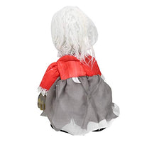 Creepy Walking Doll, Scary Walking Doll, Halloween Voice Control Light Effect Vivid for Home Bar(Z113 Walking Ghost Baby with White Hair)