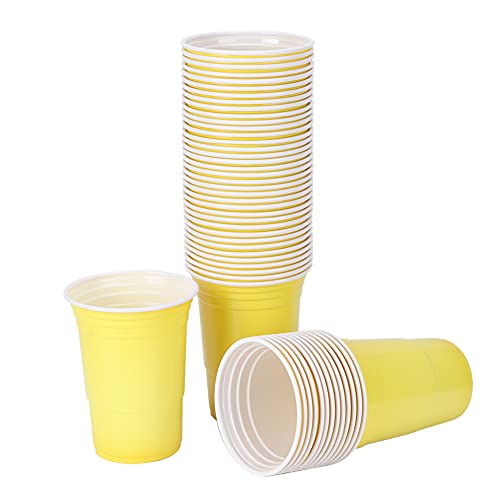 A sixx 50Pcs Cups, Convenient PP Material Party Cup, Travel for BBQ(yellow)