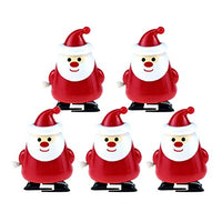 Toyvian 5 Pcs Christmas Clockwork Toy Santa Claus Wind Up Toy Party Favors Gift for Children Teenagers
