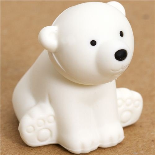 white polar bear eraser by Iwako from Japan