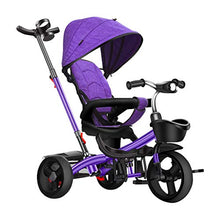 Load image into Gallery viewer, Child Trike ?Outdoor Recreational Tricycle Smart Trike Trikes Walker for Kids Adjustable Trike for 2 Year Old Red Purple Grey Blue (Color : Purple)
