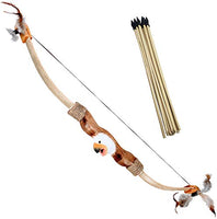 Adventure Awaits - Handcarved Animal Wooden Bow and Arrow Set - 10 Wood Arrows - for Outdoor Play (Eagle)