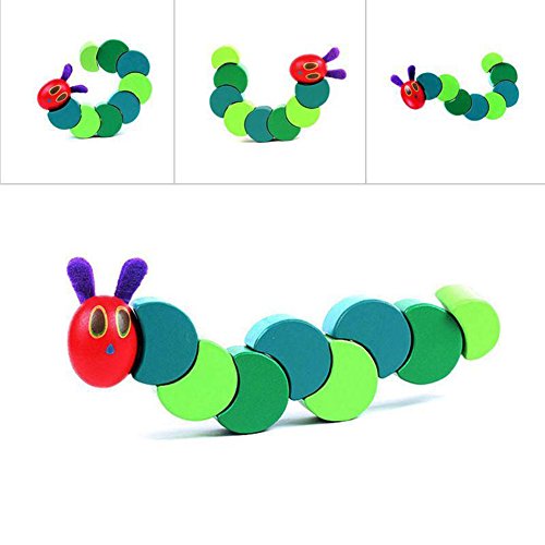 BARMI Colorful Wooden Hungry Twist Caterpillar Baby Children Gift Educational Toy,Perfect Child Intellectual Toy Gift Set