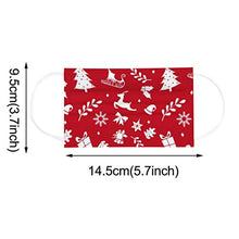 Load image into Gallery viewer, 100PC Christmas Kids Disposable Face_mask 3-Ply Face Bandanas Cute Cartoon Printed Breathable for Boys Girls, Red Snowflakes &amp; Elk
