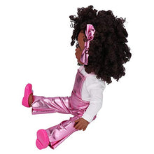 Load image into Gallery viewer, Black Girl Doll, 14in Cute Baby Doll Toy, Safe Play Together Reborn Baby Doll, for Children Kids(Q14-50 Bright Pink Strap)
