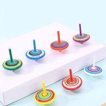 Load image into Gallery viewer, Colorful Painted Wood Spinning Tops, Kids Novelty Wooden Gyroscopes Toy, Assorted Standard Tops, Flip Tops, kindergarten education Toys - Great Party Favors, Fun, Gift, Prize 10 Pcs/set (Multicolored)
