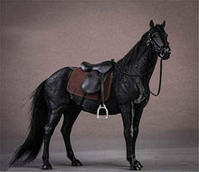 Load image into Gallery viewer, Lana Toys JXK 1/12 Germany Hanover Horse Figure Warm-Blood Horse Hanoverian Steed Animal Model Realistic Educational Painted Figure Decoration Toy Collector Gift Adult (Black)

