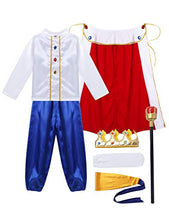 Load image into Gallery viewer, Freebily Kids Boys Medieval King Royal Prince Costume Outfit Halloween Carnival Cosplay Fancy Party Dress Up Sets White 160
