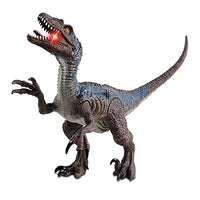 NKOK WowWorld B/O Velociraptor (Lights & Sounds), Realistic Reptile Roars by Rotating an arm, Red LED Lights in Mouth and Along Ribs, Articulated in Mouth, arms, Legs and Tail, Great Gift
