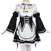 for Maid Cosplay Costume Black White Dress of Women Cute Loli Style S-L (L)