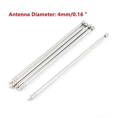 weelye 6 Pcs Universal Telescopic Short Metal Antenna for Remote Control Accessory, Children's Electric Ride-Ons RC Car Replacement Parts