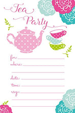Load image into Gallery viewer, Tea Party Invitations - Birthday, Baby Shower, Any Occasion - Fill In Style (20 Count) With Envelopes
