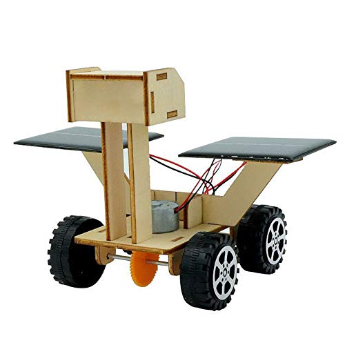 BARMI Kids DIY Assembly Solar Power Moon Rover Robot Model Scientific Experiment Toy,Perfect Child Intellectual Toy Gift Set Wood
