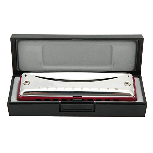 Not Easy To Oxidize And Rust 10 Hole Mouthorgan For Harmonica Gift For Harmonica Players(red)