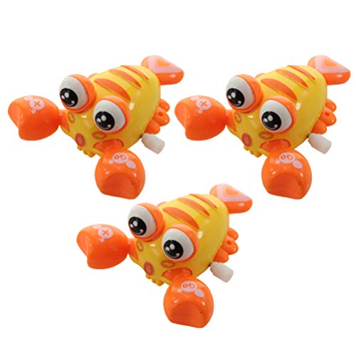NUOBESTY 3pcs Plastic Wind up Toys Cartoon Lobster Clockwork Walking Toys for Kids Birthday Party Favors Gifts Supplies (Random Color)