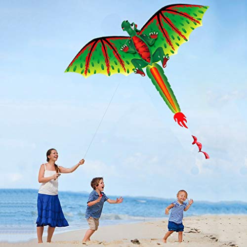 3D Dual Line Stunt Flying Kite for Kids Adults Easy to Fly ,Great Outdoor Activities Beach Games for Kids, Easy Fly for Kids and Beginners, Single Line w/Tail Ribbons, Stunning Colors