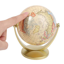 Load image into Gallery viewer, zhaibiao-us 4 Inchs World Globe Antique 360 Degree Rotating World Globe with Stand Desktop Decorating World Globe Geography Education Supplies Best Gift for Geo Lovers
