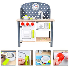 Load image into Gallery viewer, VOSAREA 1 Set Kids Kitchen Playset Wooden Pretend Play Kitchen Set Wooden Kitchen Playset for Girls Boys Preschool Gray, Blue

