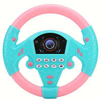 Garosa Simulated Driving Controller 21 x 3.5 x 21cm Co-Driver Simulated Steering Wheel Educational Music Toy for Children Kids 4 5 6 Years Old (Pink Blue)
