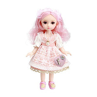 Little Bado Girls 1/6 SD BJD Doll 10 Inch 13 Removable Joints Dolls for Age 3+Year Old Girls Dolls Kids Dolls for Baby Cute Doll Toy with Clothes and Shoes Birthday for Girls Pink Hair
