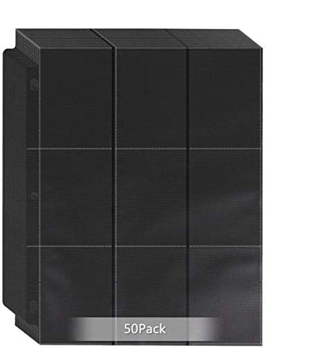 900 Pockets Trading Baseball Card Sleeves Binder, 50 Pages Double-Sided Protector Sports Card Binder Fit for MTG YU-GI-OH Cards, Football Cards, Game Cards, Standard Sized Cards for 3-Ring Binder