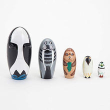 Load image into Gallery viewer, Heaven2017 5Pcs/Set Wooden Russian Nesting Dolls for Kids Children Gifts Whale Penguin Animal Matryoshka Stacking Toys for Home Decoration Ornaments-1#
