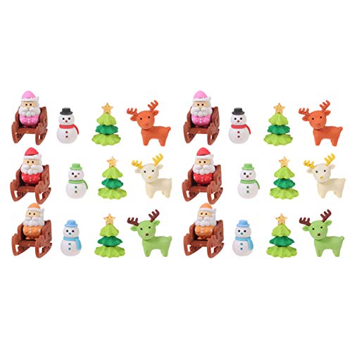 NUOBESTY 6pcs Christmas Erasers Cute Cartoon Holiday Erasers Party Favors Stocking Fillers School Supplies for Students Children (Random Color)