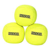 Zeekio Lunar Juggling Balls - [Set of 3], Professional UV Reactive, 6-Panel Balls, Synthetic Leather, Millet Filled, 110g Each, Solid Yellow