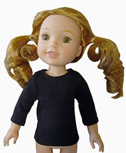 Load image into Gallery viewer, Black Knit T-Shirt 3/4 Length Sleeves for 14.5 inch American Girl Wellie WISHERS Doll Clothes
