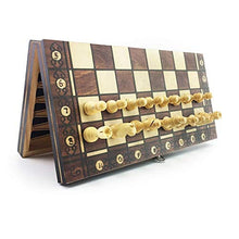 Load image into Gallery viewer, LUJIAN Magnetic Chess Set Super Magnetic Wooden Chess Backgammon Checkers 3 in 1 Chess Game Ancient Chess Travel Chess Set (Color : 24 x 24cm)
