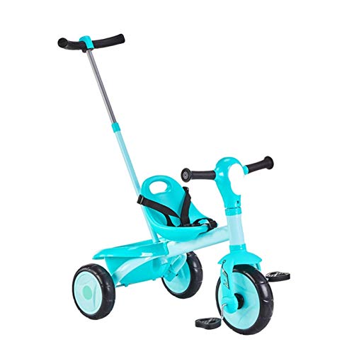 Trike,Children Tricycle|Kids Tricycle|Upgraded 2-in-1 |Children Ride On Trike with Basket|Blue|Yellow|87X46X95CM (Color : Blue)