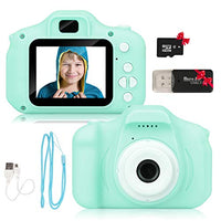 Kids Camera for Boys and Girls Digital Selfie Camera Upgrade13MP 1080P IPS 2 Inch HD Screen Photos & Video Camcorders Rechargeable for Kids Aged 3 Year and Up Toy Christmas Birthday Gifts (Green)