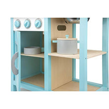 Load image into Gallery viewer, New Classic Toys Blue Wooden Pretend Play Toy Kitchen for Kids with Role Play Bon Appetit Included Accesoires
