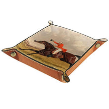 Load image into Gallery viewer, Dice Tray Famous Fox Hunt Dice Rolling Tray Holder Storage Box for RPG D&amp;D Dice Tray and Table Games, Double Sided Folding Portable PU Leather
