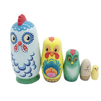 Amosfun 1 Set Russian Nesting Dolls Cute Chicken Matryoshka Wood Stacking Nested Toy Sets for Easter Christmas Birthday Gift Decoration
