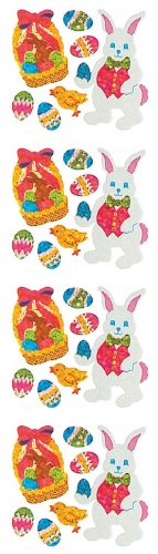 Jillson Roberts Prismatic Stickers, Micro Easter Assortment, 12-Sheet Count (S7523)