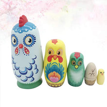 Load image into Gallery viewer, Amosfun 1 Set Russian Nesting Dolls Cute Chicken Matryoshka Wood Stacking Nested Toy Sets for Easter Christmas Birthday Gift Decoration
